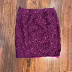 Cabi Purple Lace Pencil Skirt. Size 10.